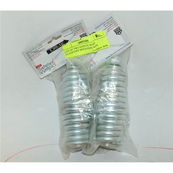 LOT OF TWO SAFETY WHIPS FLAGSTAFF MOUNTING BASE