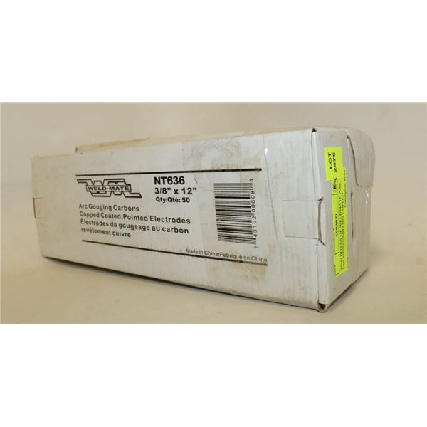 TWO BOXES OF WELDMATE ARC GOUGING CARBONS COPPED