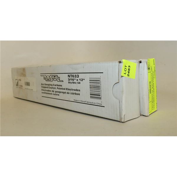 TWO BOXES OF WELDMATE ARC GOUGING CARBONS COPPED