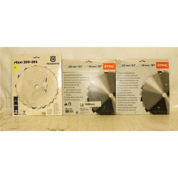 BUNDLE OF THREE SAW BLADES 225MM X 20MM