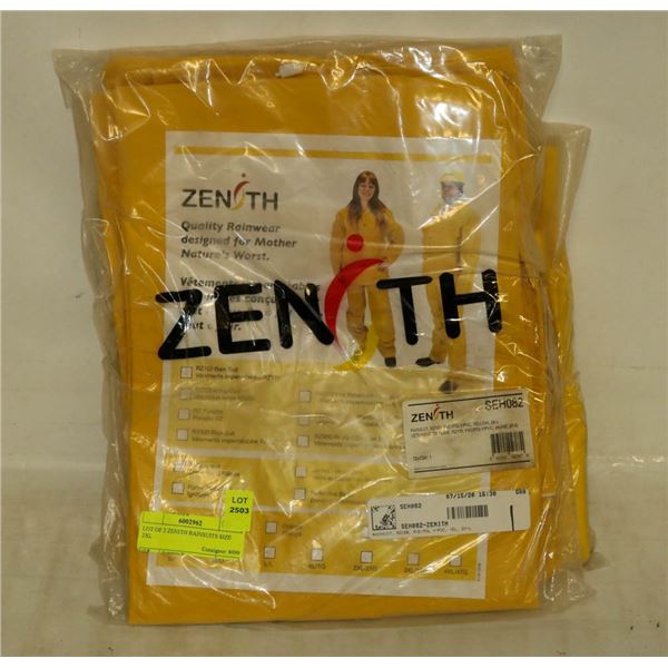 LOT OF 2 ZENITH RAINSUITS SIZE 2XL