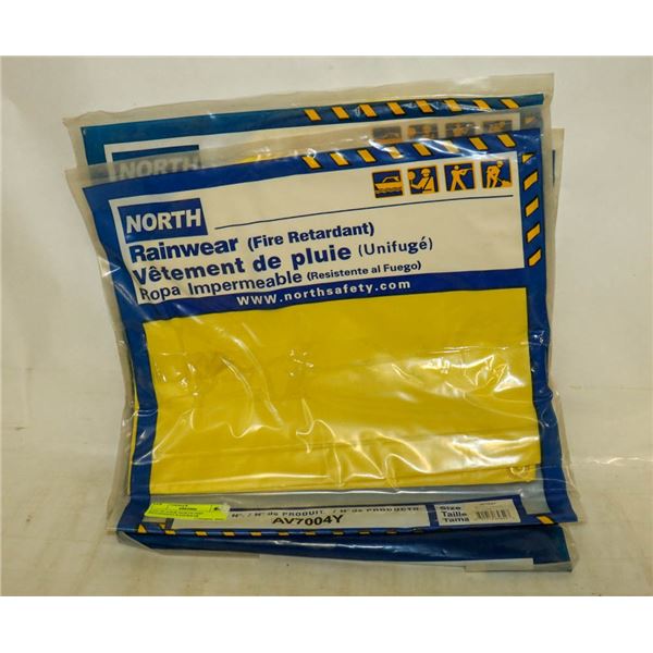 LOT OF FOUR NORTH FIRE RETARDANT RAINWEAR