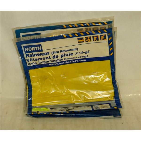 LOT OF FOUR NORTH FIRE RETARDANT RAINWEAR