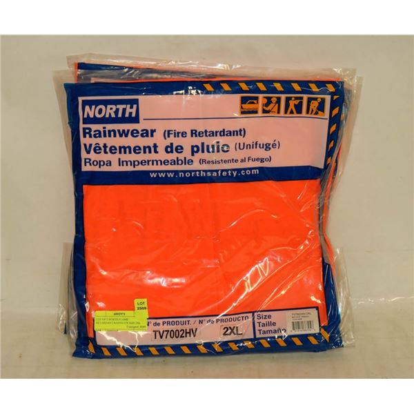 LOT OF 2 NORTH FLAME RETARDANT RAINSUITS SIZE 2XL