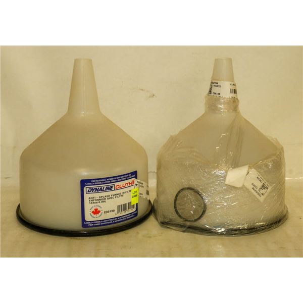 LOT OF 2 DYNALINE ANTI SPLASH FUNNEL W/ FILTER