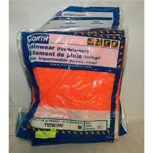LOT OF FOUR NORTH FIRE RETARDANT RAINWEAR SZ M