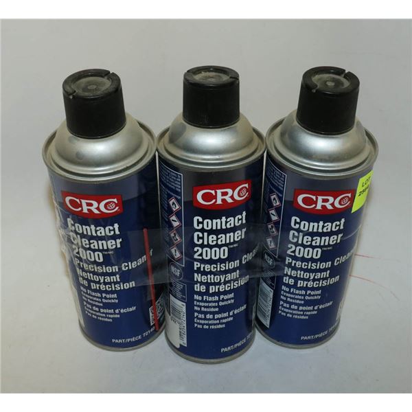 3 BOTTLES OF CRC CONTANCT CLEANER 2000 368G EACH