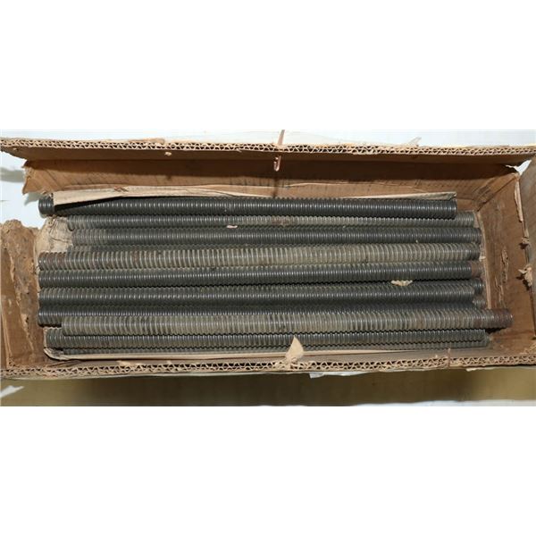 BOX OF 15 THREADED STEEL RODS 3/4" X 18"