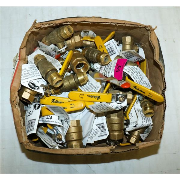 BOX FULL OF ASSORTED SIZE VALVES