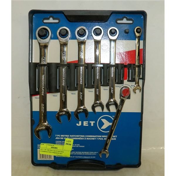 JET 7 PC METRIC RATCHETING COMBINATION WRENCH SET