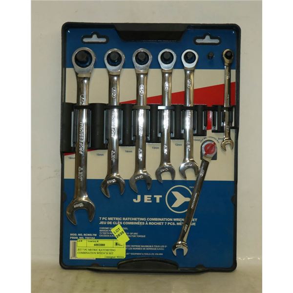 JET 7 PC METRIC RATCHETING COMBINATION WRENCH SET