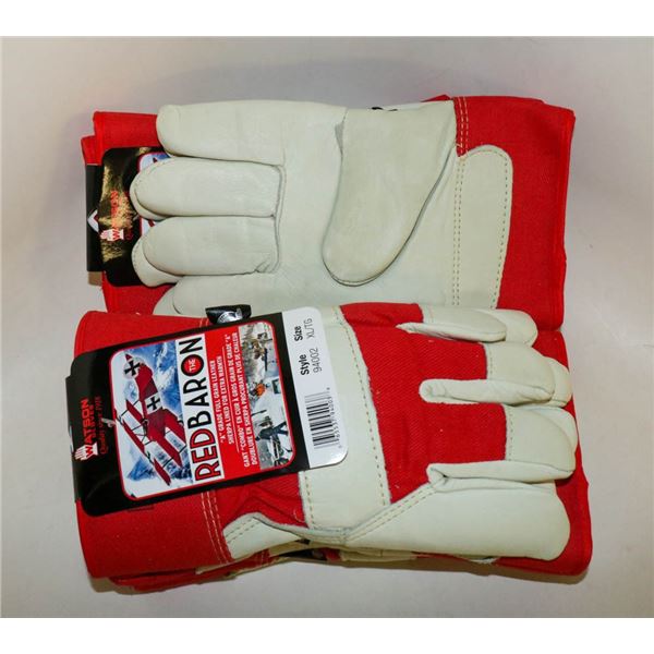 BUNDLE OF INSULATED RED BARON GLOVES SZ MED