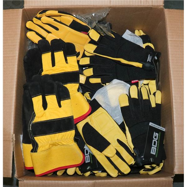 LARGE BOX OF ASSORTED LEATHER GLOVES