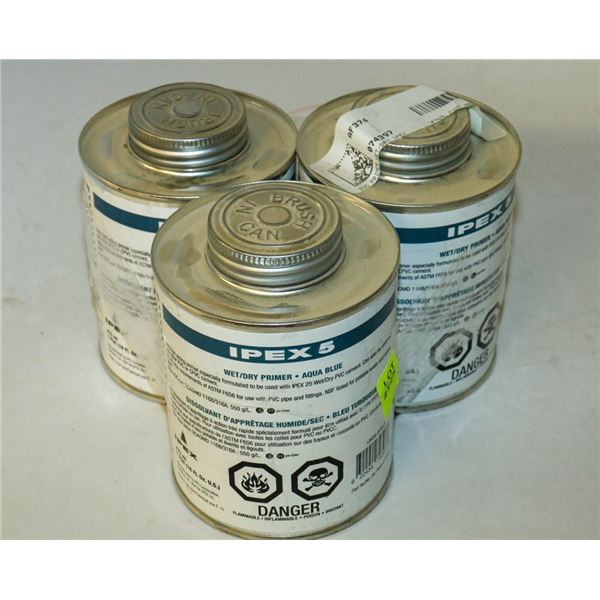 3 CANS OF IPEX 5 WET/DRY PRIMER 473 ML EACH