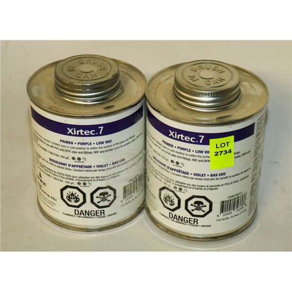 2 CANS OF XIRTEC 7 PRIMER PURPLE LOW VOC 473ML