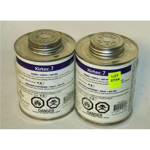 2 CANS OF XIRTEC 7 PRIMER PURPLE LOW VOC 473ML