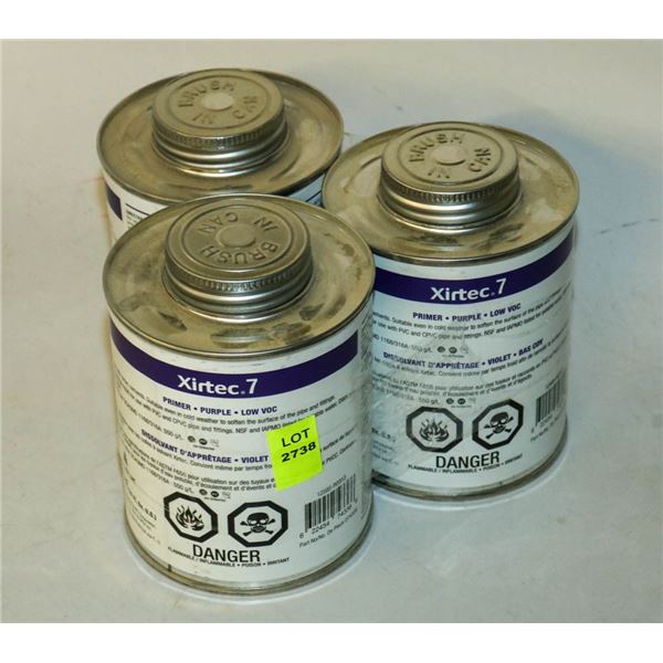 3 CANS OF XIRTEC 7 PRIMER PURPLE LOW VOC 473ML