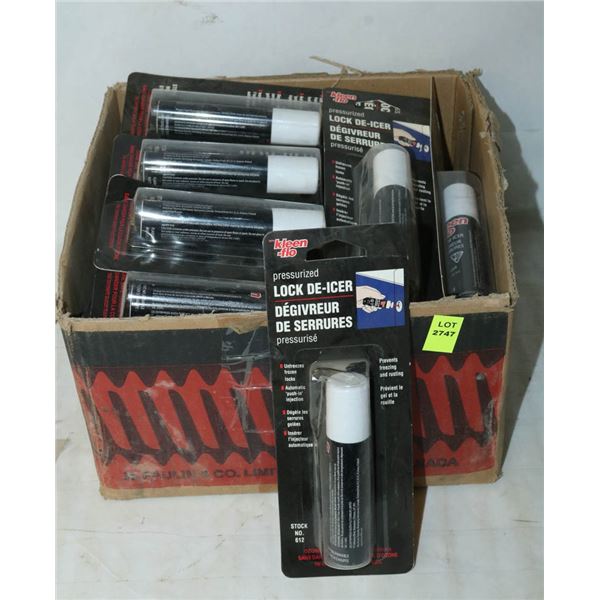 BOX FULL OF KLEEN FLO PRESSURIZED LOCK DE-ICER