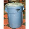 Image 1 : GREY 55 GALLON GARBAGE BIN FILLED WITH METAL LIDS