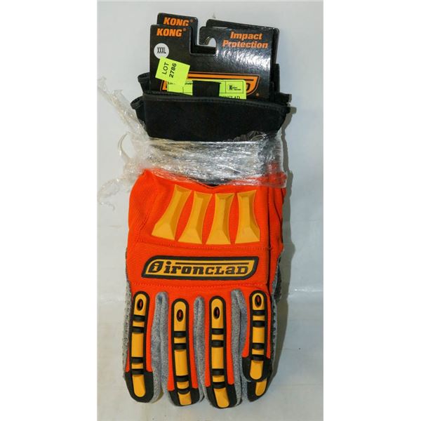 2 PAIRS OF NEW KONG OIRONCLAD GLOVES SZ XXXL