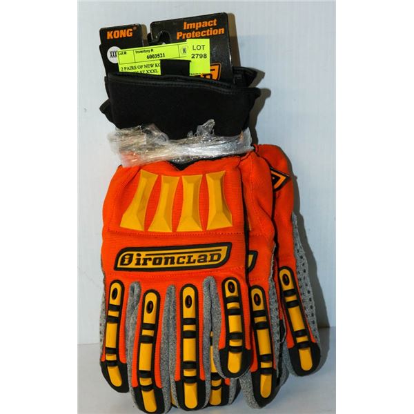 2 PAIRS OF NEW KONG OIRONCLAD GLOVES SZ XXXL