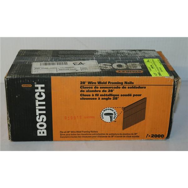 CASE OF STANLEY BOSTITCH STICK FRAMING NAILS