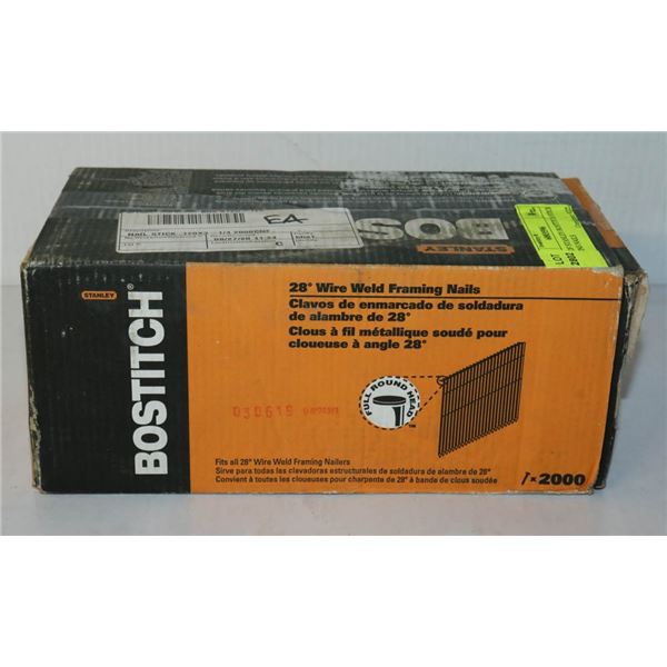 CASE OF STANLEY BOSTITCH STICK FRAMING NAILS