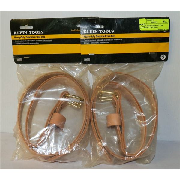 LOT OF 2 KLEIN HEAVY-DUTY EMBOSSED TOOL BELT