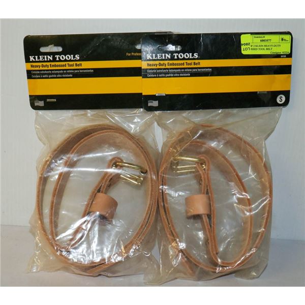 LOT OF 2 KLEIN HEAVY-DUTY EMBOSSED TOOL BELT