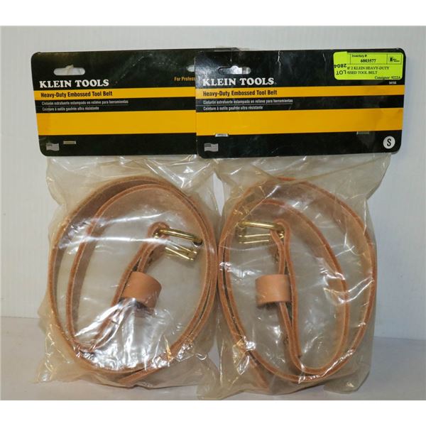 LOT OF 2 KLEIN HEAVY-DUTY EMBOSSED TOOL BELT
