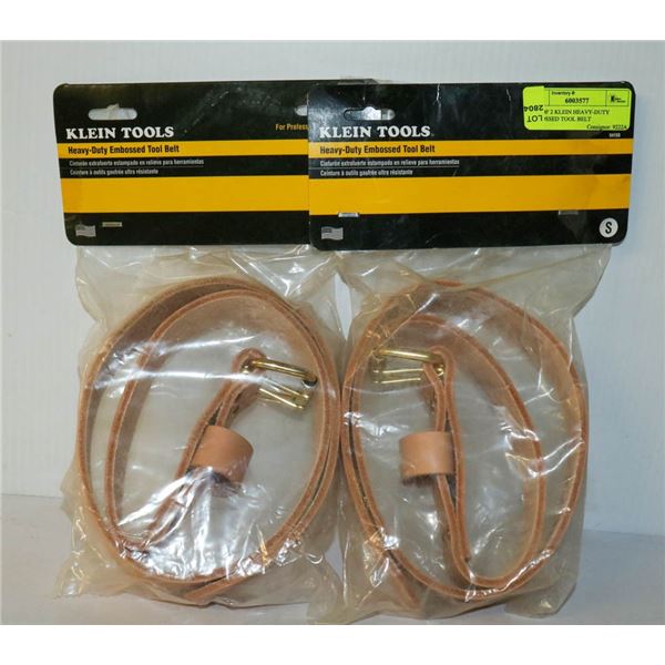 LOT OF 2 KLEIN HEAVY-DUTY EMBOSSED TOOL BELT