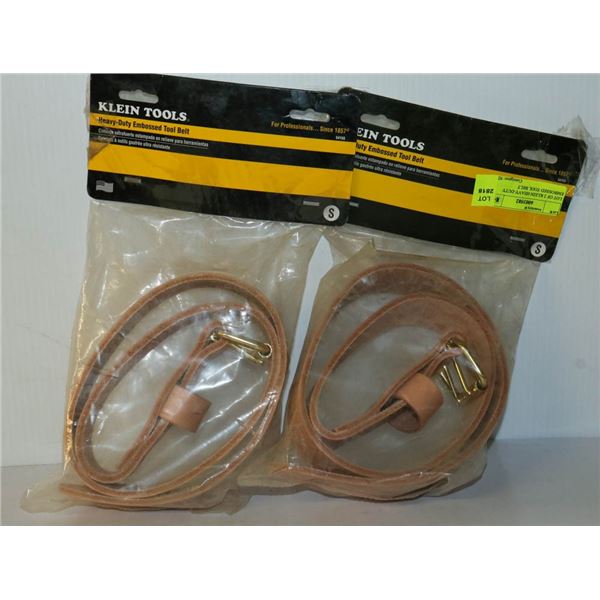 LOT OF 2 KLEIN HEAVY-DUTY EMBOSSED TOOL BELT