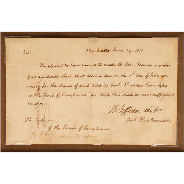 Thomas Jefferson Autograph Letter Signed