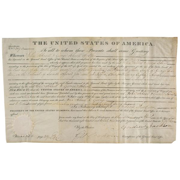 Andrew Jackson Document Signed as President