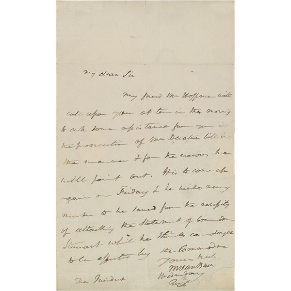Andrew Jackson and Martin Van Buren Docketing as President and Autograph Letter Signed