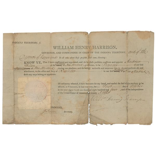 William Henry Harrison Document Signed
