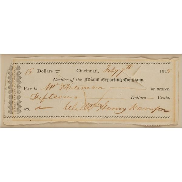 William Henry Harrison Signed Check