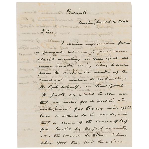 John Tyler Autograph Letter Signed as President