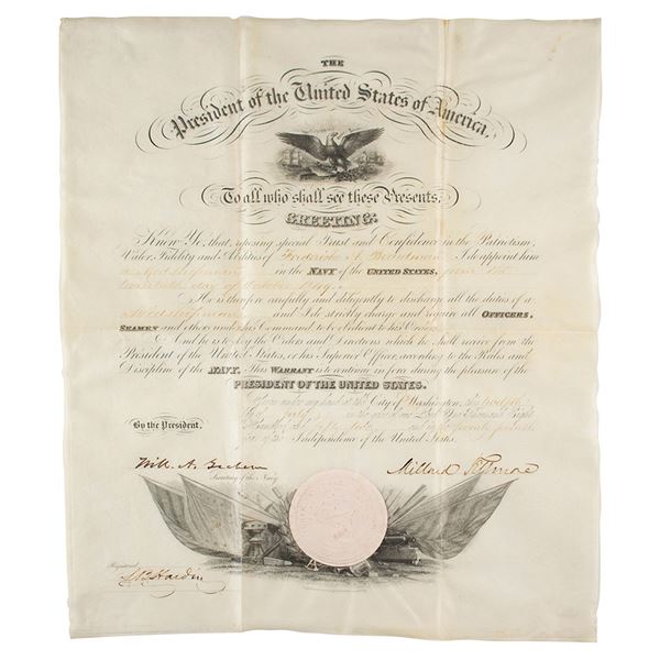 Millard Fillmore Document Signed as President