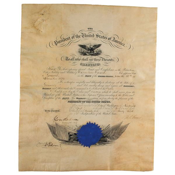 U. S. Grant Document Signed as President