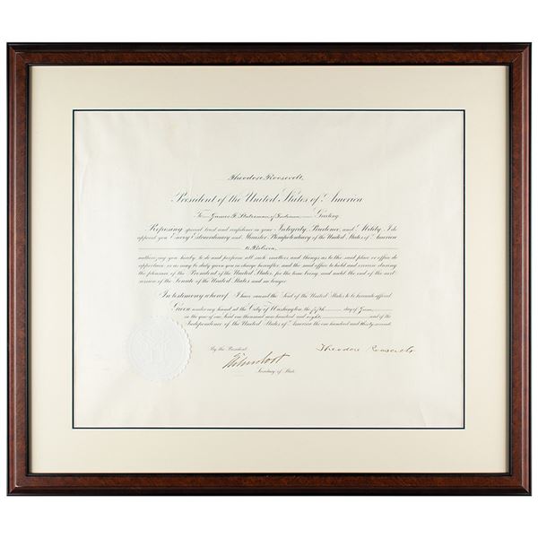 Theodore Roosevelt Document Signed as President
