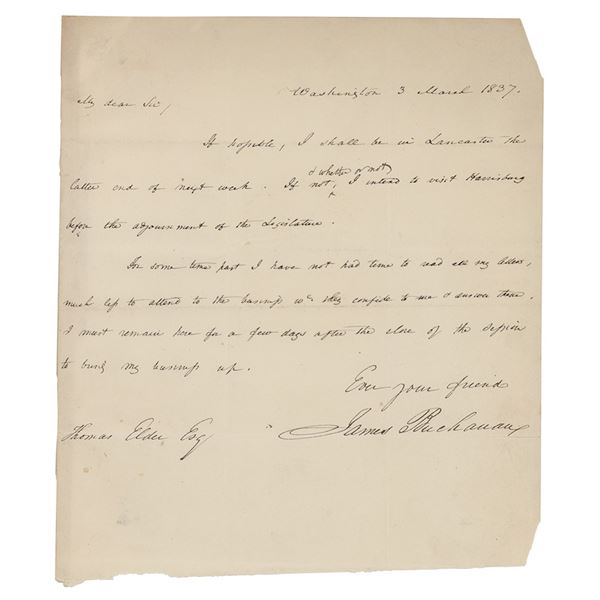 James Buchanan Autograph Letter Signed
