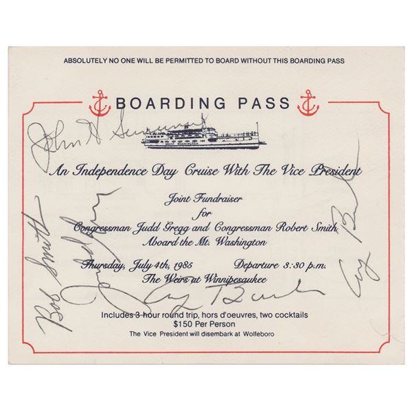 George Bush Twice-Signed Pass