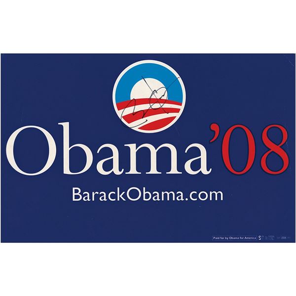 Barack Obama Signed 2008 Campaign Sign