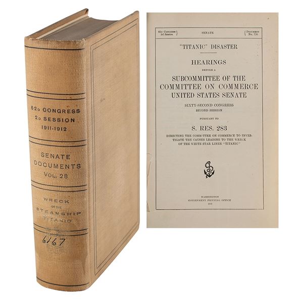 Titanic Disaster Senate Hearings Book