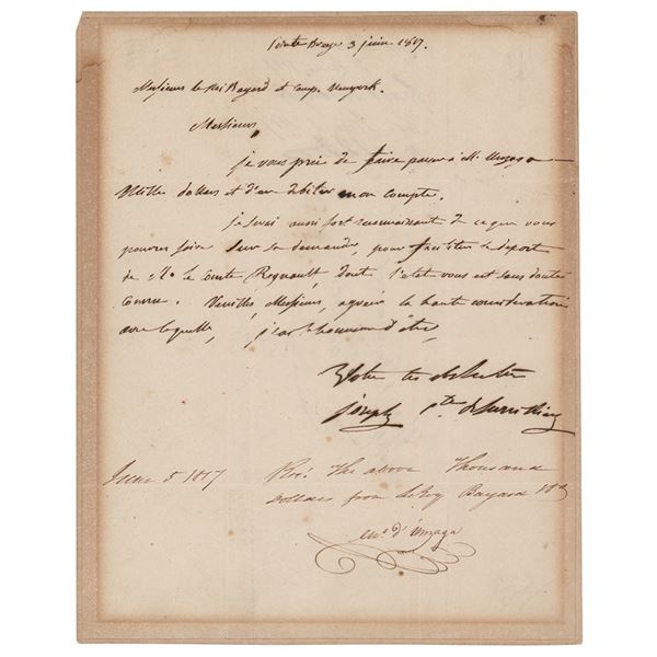 Joseph Bonaparte Autograph Letter Signed