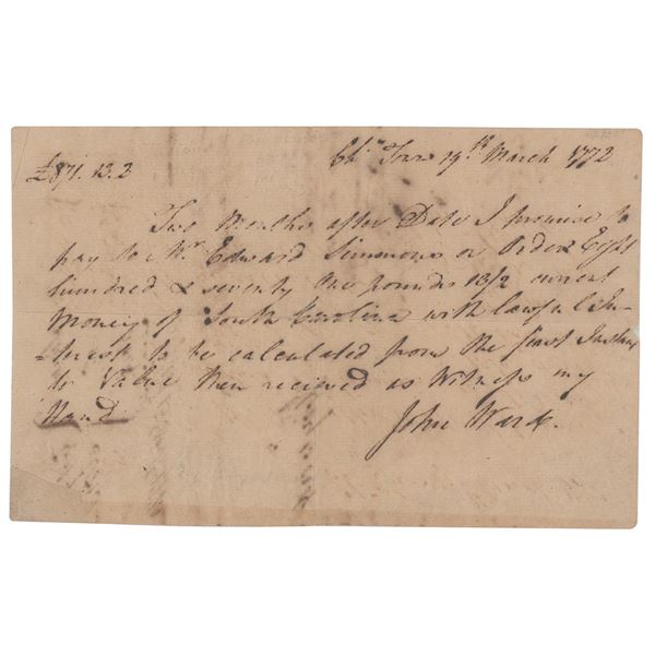 Thomas Heyward, Jr. Document Signed