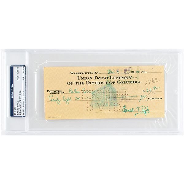 Ernie Pyle Signed Check