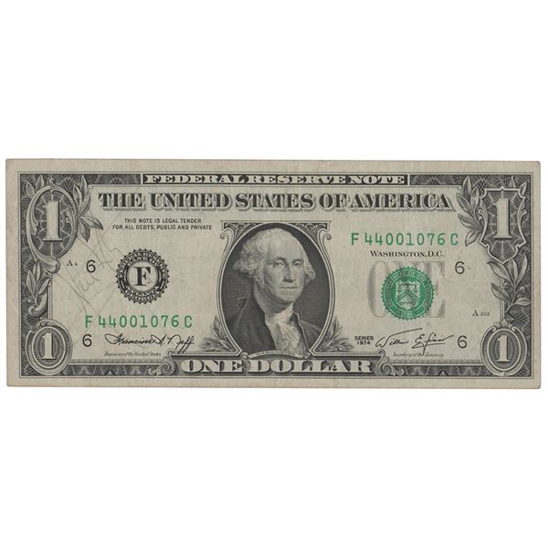 Neil Armstrong Signed $1 Bill