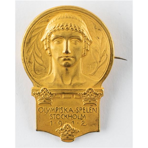 Stockholm 1912 Olympics Gilt Silver Badge